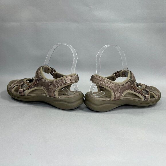 Clarks Women's Size 6 Bronze Leather Velcro Strap Sandals - Picture 6 of 11